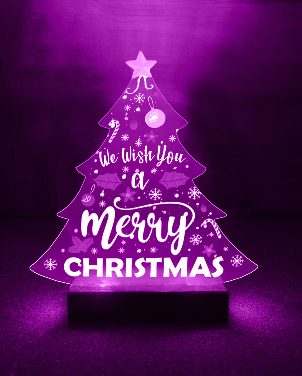 Новорічний нічник Ялинка Merry Christmas (дизайн 36.2)