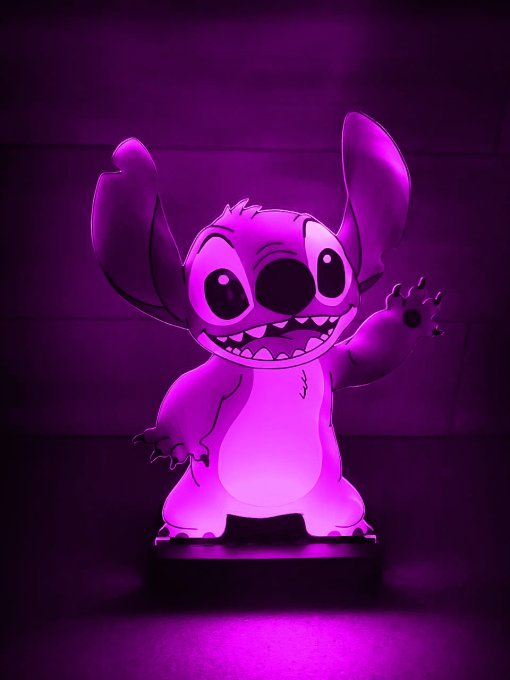 Дитячий нічник Стич / Stitch на чорній підставці - Зображення 2