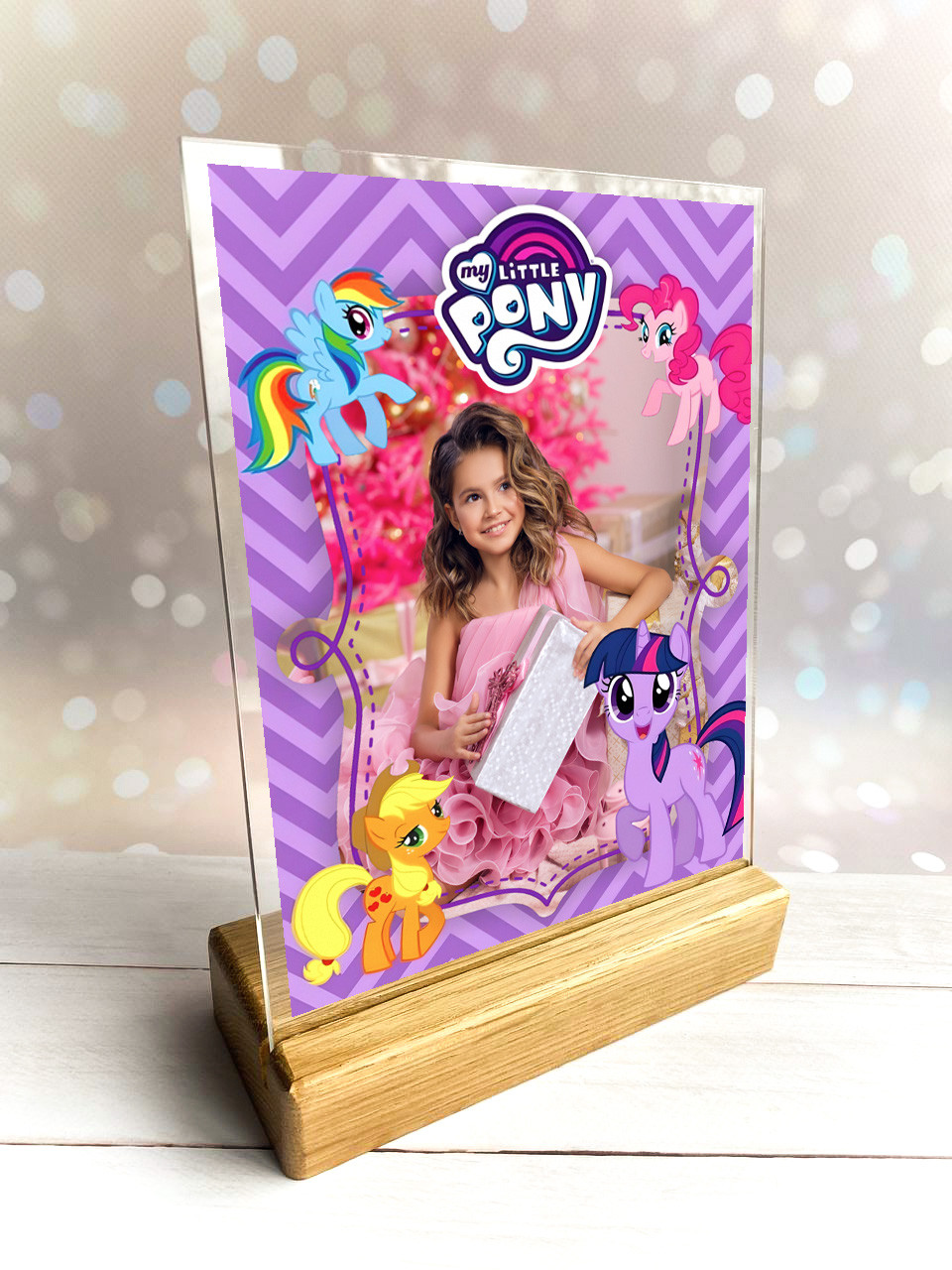 Дитяча фотографія у рамці Little Pony на дерев'яній підставці (дизайн 005) - Зображення 5