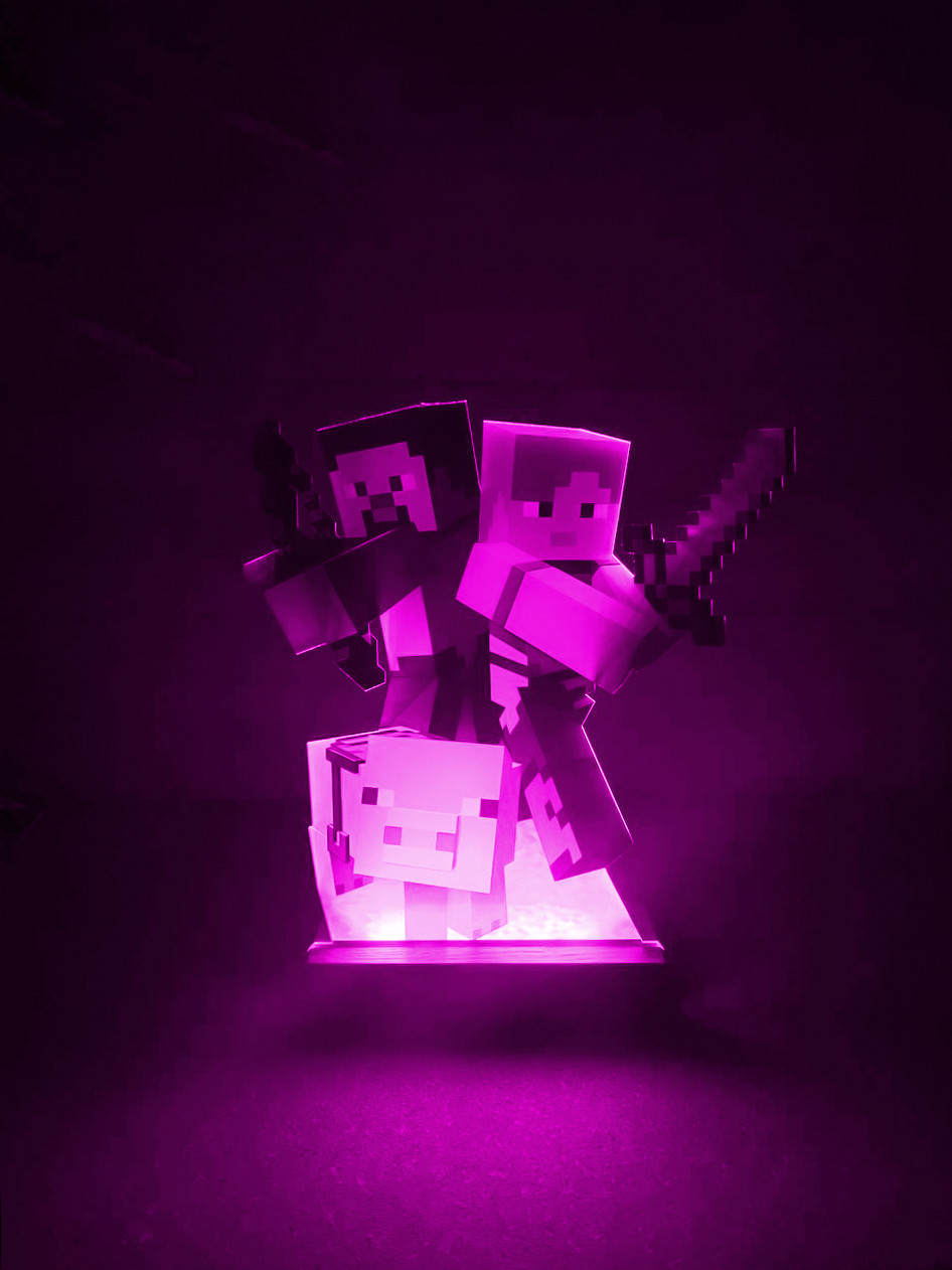 Переносний дитячий нічничок Стів і Алекс Майнкрафт з USB роз'ємом - Зображення 3