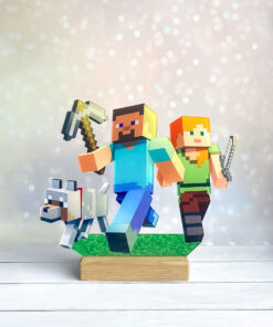 Дитячий нічник Стів і Алекс із Майнкрафт Minecraft (дизайн 17)