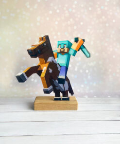 Дитячий нічник Стів на коні з Майнкрафт Minecraft