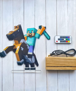 Alternative view of Дитячий нічник Стів на коні з Майнкрафт Minecraft