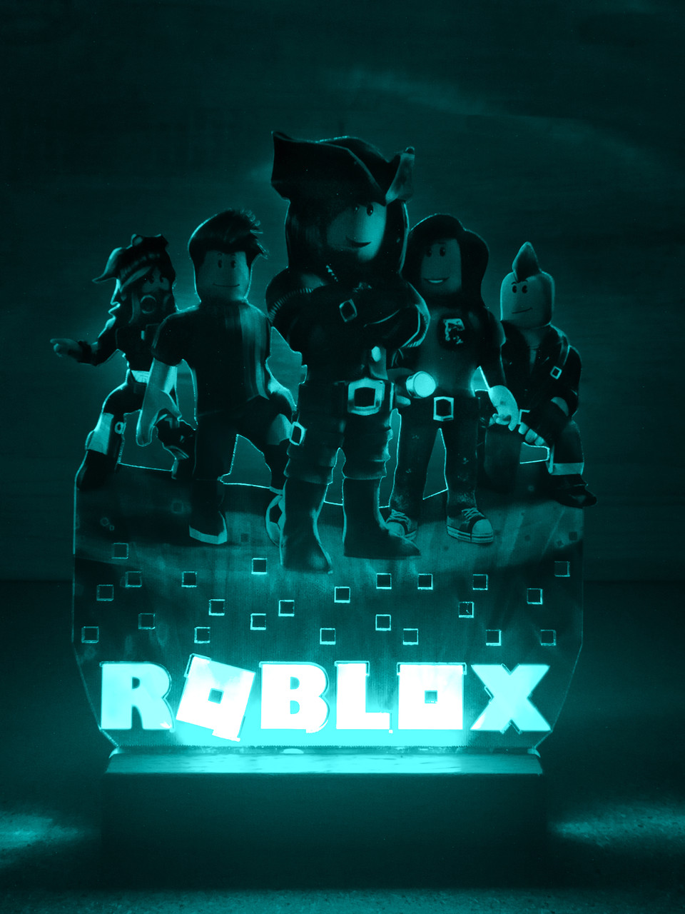 ВАВ! Дитячий нічник-світильник Роблокс Roblox з налаштуванням підсвітки (дизайн 25, чорна підставка)