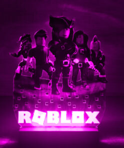 Нічник Роблокс Roblox з регулюванням освітлення через пульт ДУ (чорна підставка, дизайн 25)
