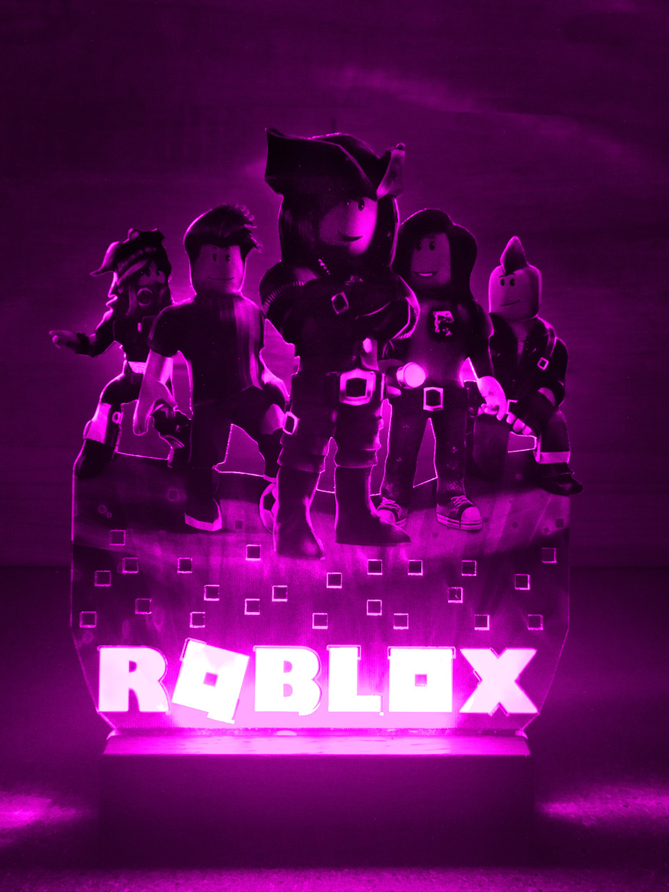 ВАВ! Дитячий нічник-світильник Роблокс Roblox з налаштуванням підсвітки (дизайн 25, чорна підставка) - Зображення 4
