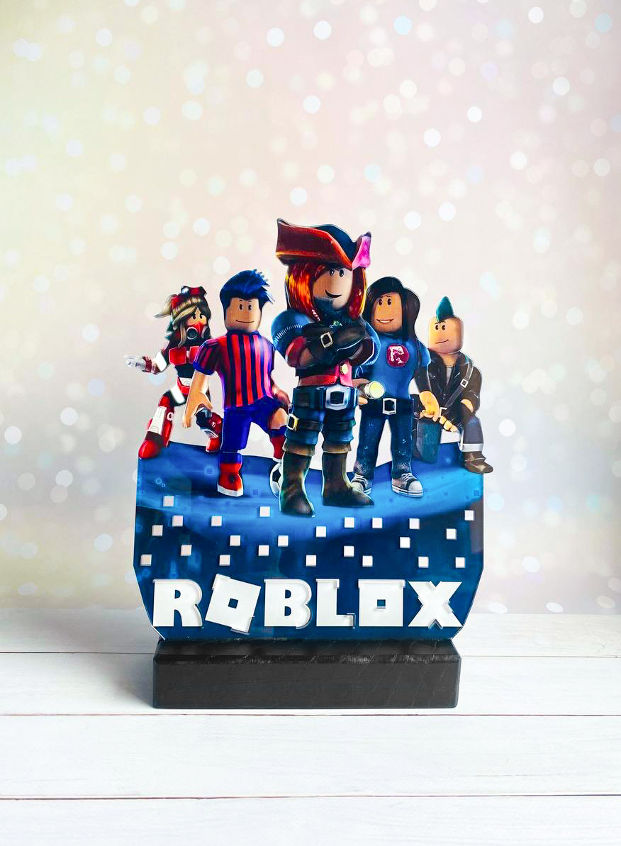 Переносний дитячий нічник Роблокс Roblox з USB роз'ємом (на чорній підставці, дизайн 17) - Зображення 6
