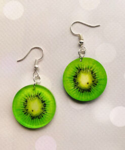 Сережки Ківі (на глянцевому акрилі)