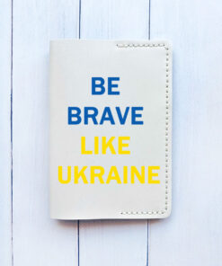 Шкіряна обкладинка на паспорт книжку Біла (принт 5)