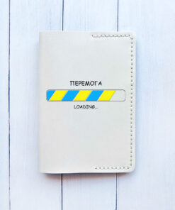 Шкіряна обкладинка на паспорт книжку Біла (принт 88)