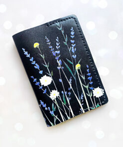 Alternative view of Шкіряна обкладинка на паспорт книжку Чорна (принт 270)