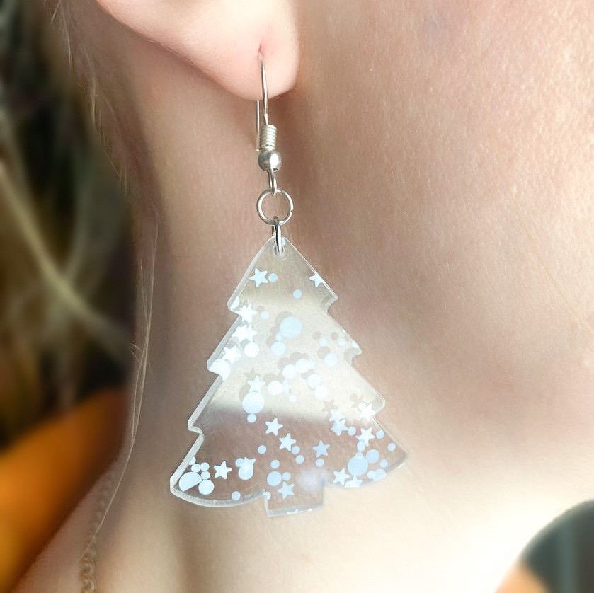 Комплект сережок Новорічні (ялинка, сніговик і пряник будиночок) - Зображення 6