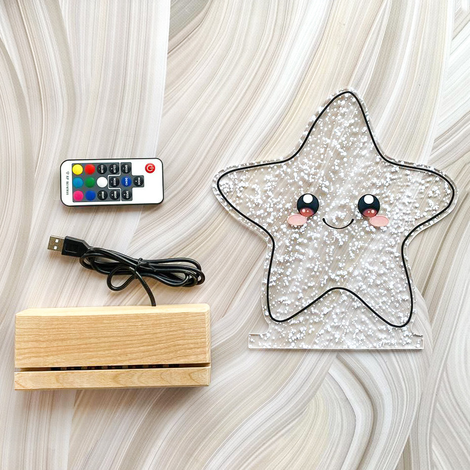 Переносний дитячий нічник Зірочка з USB роз'ємом (світла підставка) - Зображення 9