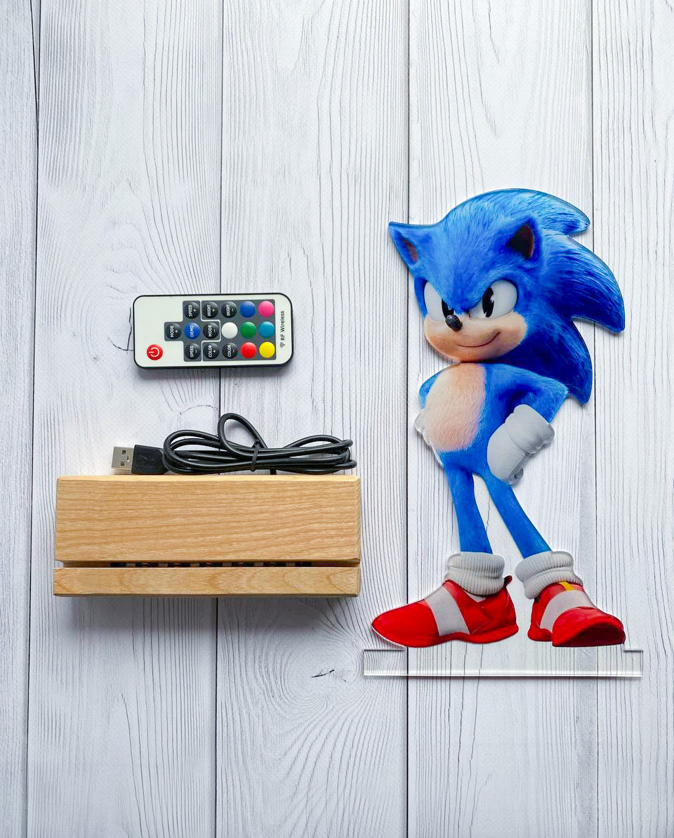 Дитячий нічник Їжак Сонік Sonic на світлій підставці - Зображення 7
