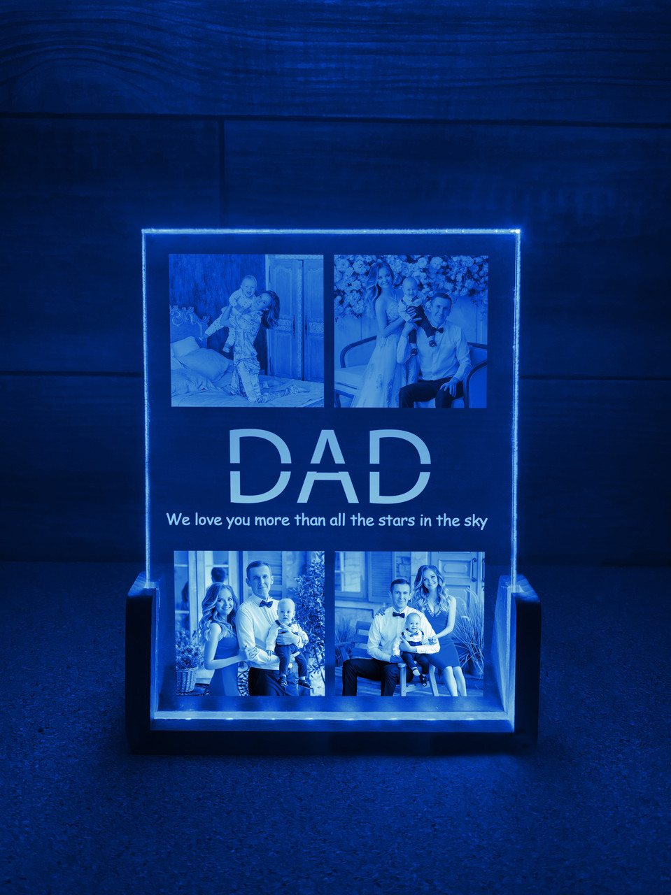 Нічник на 4 фото Тато (DAD) - Зображення 2