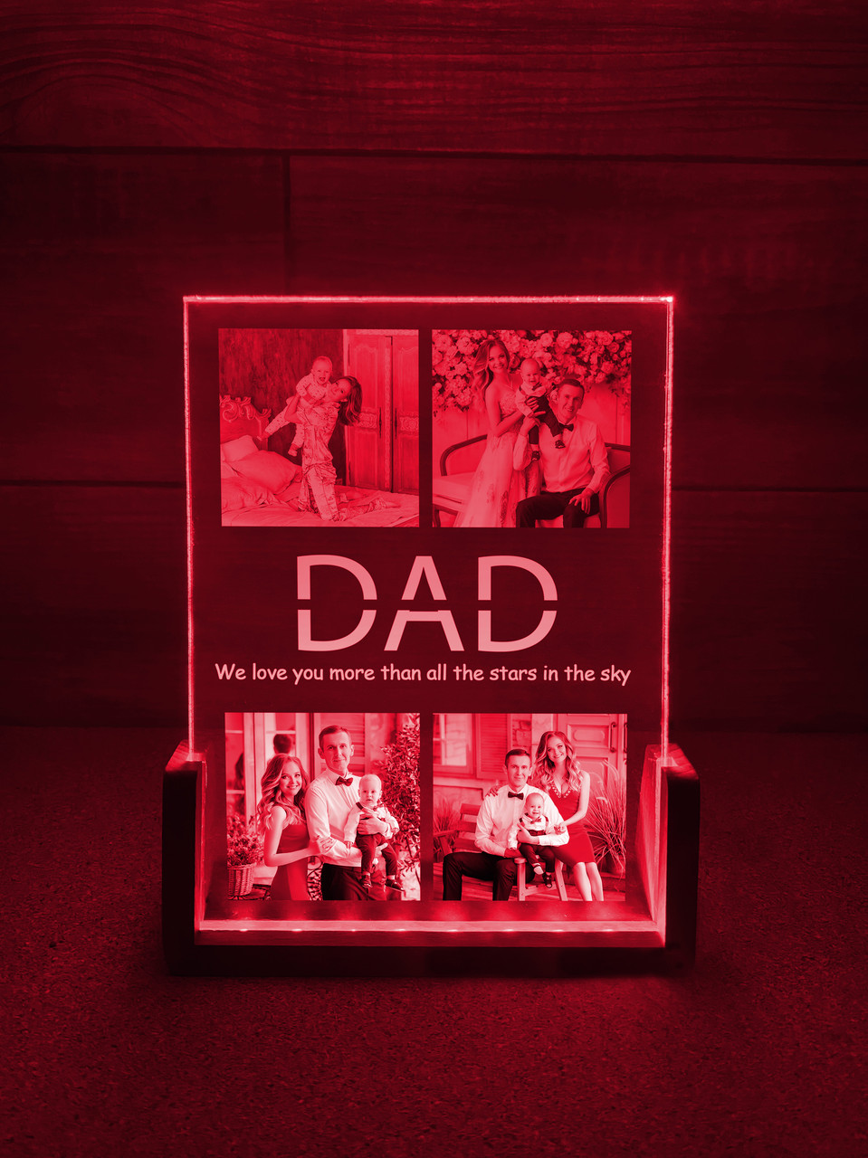 Нічник на 4 фото Тато (DAD) - Зображення 3