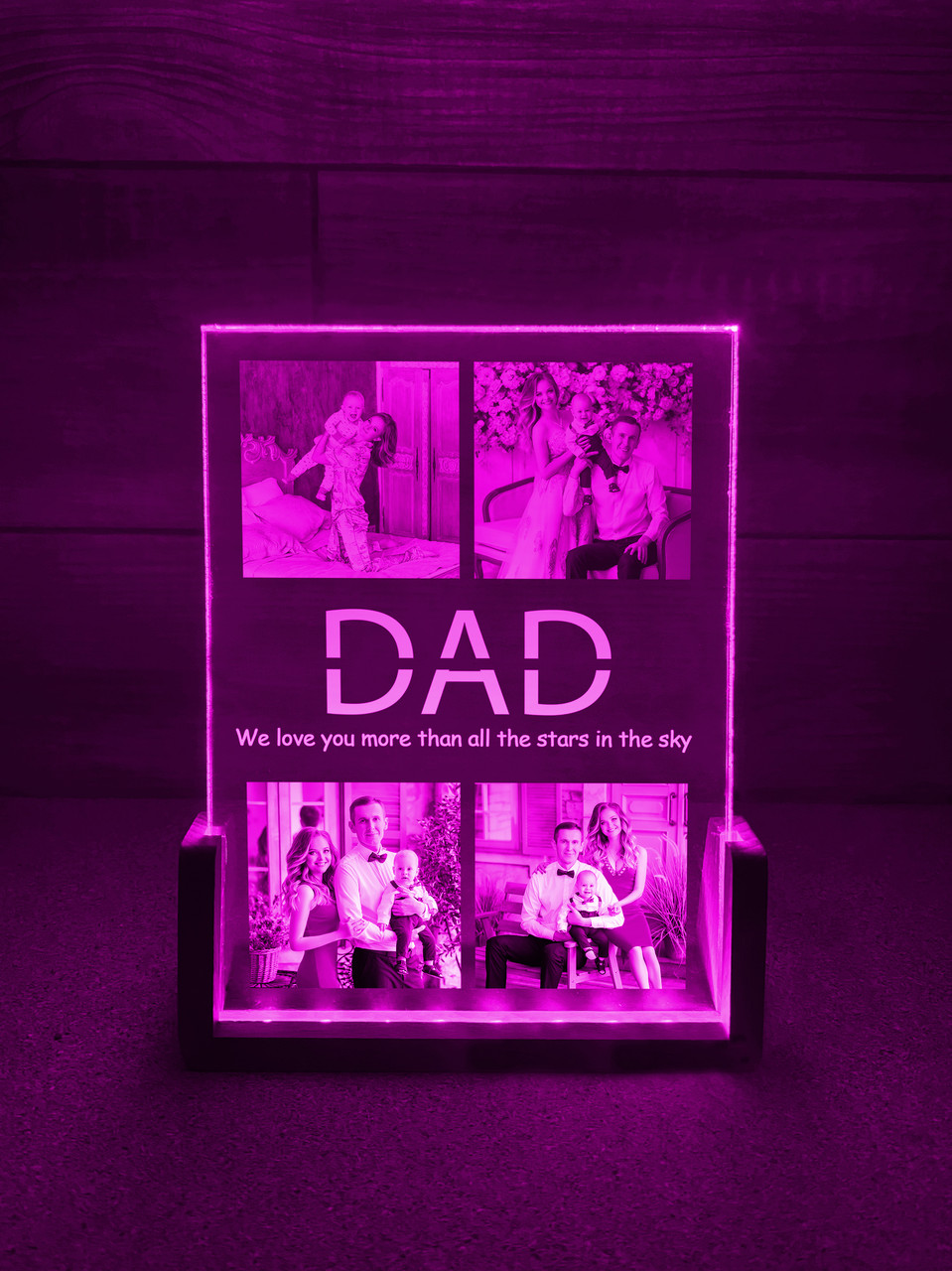 Нічник на 4 фото Тато (DAD) - Зображення 5