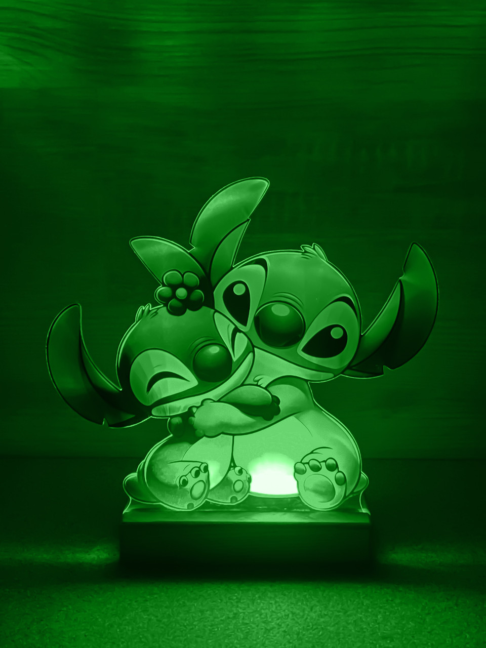 Дитячий нічник Стіч і Ангел/ Stitch and Angel на світлій підставці - Зображення 6
