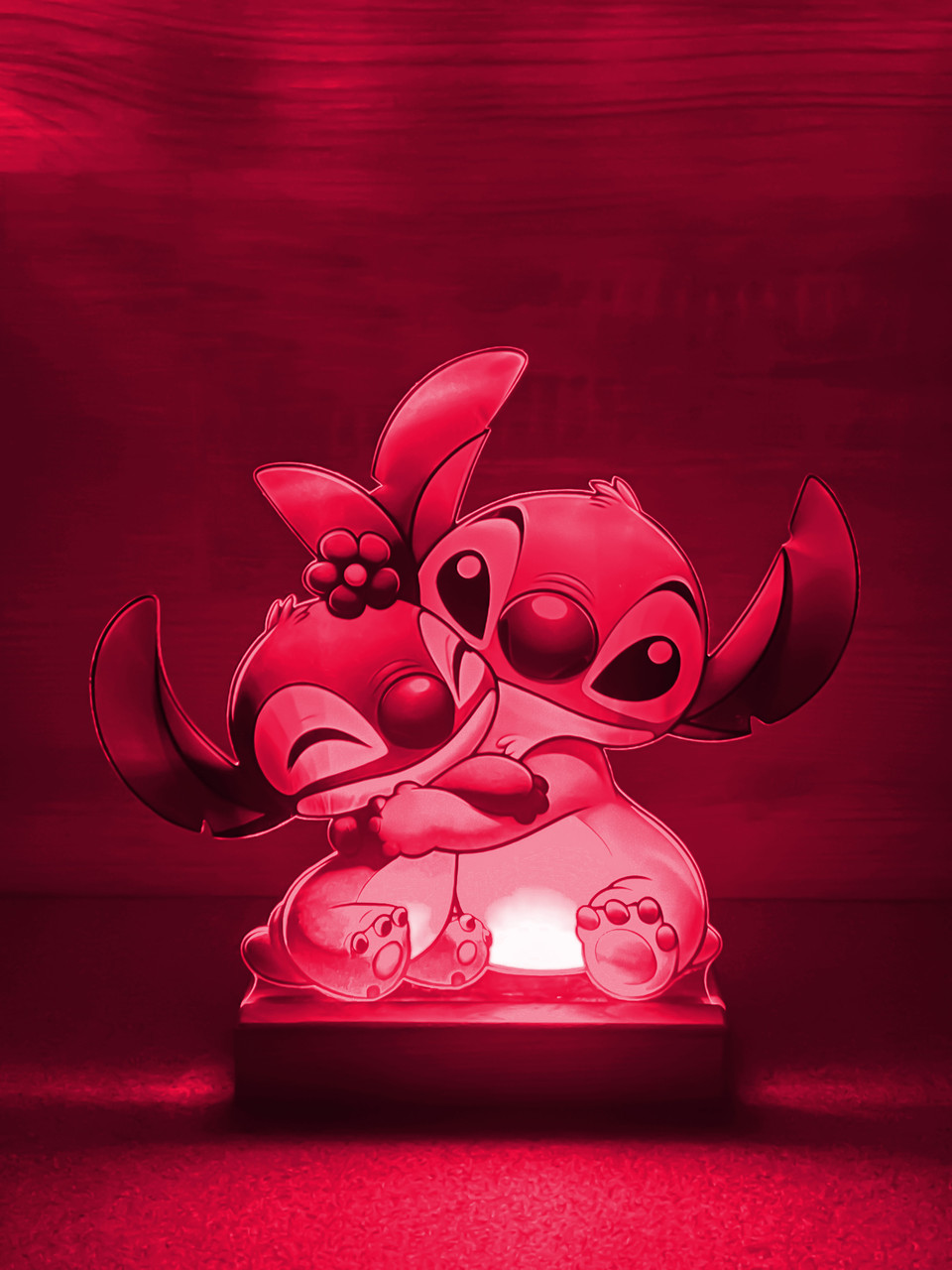 Дитячий нічник Стіч і Ангел/ Stitch and Angel на чорній підставці - Зображення 5