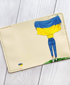 Alternative view of Шкіряна обкладинка на паспорт книжку Біла (принт 263)
