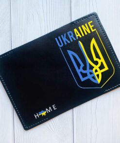Alternative view of Шкіряна обкладинка на паспорт книжку Чорна (принт 254)