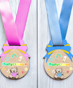 Медаль 3d Ведмедик Випускник Випусниця