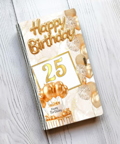 Коробочка конверт для грошей Happy Birthday (принт 18)