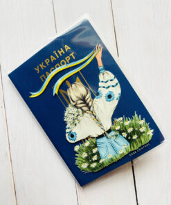 Alternative view of Обкладинка на паспорт книжечку Дівчина зі стрічкою (патріотичний принт 17)