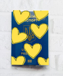Alternative view of Обкладинка на паспорт книжечку Сердечка жовті (патріотичний принт 259)