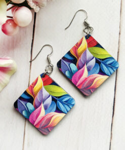Alternative view of Сережки з дерева. Різнокольорове листя (принт 3.4)