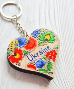 Alternative view of Брелок сердечко Ukraine (принт b_002)
